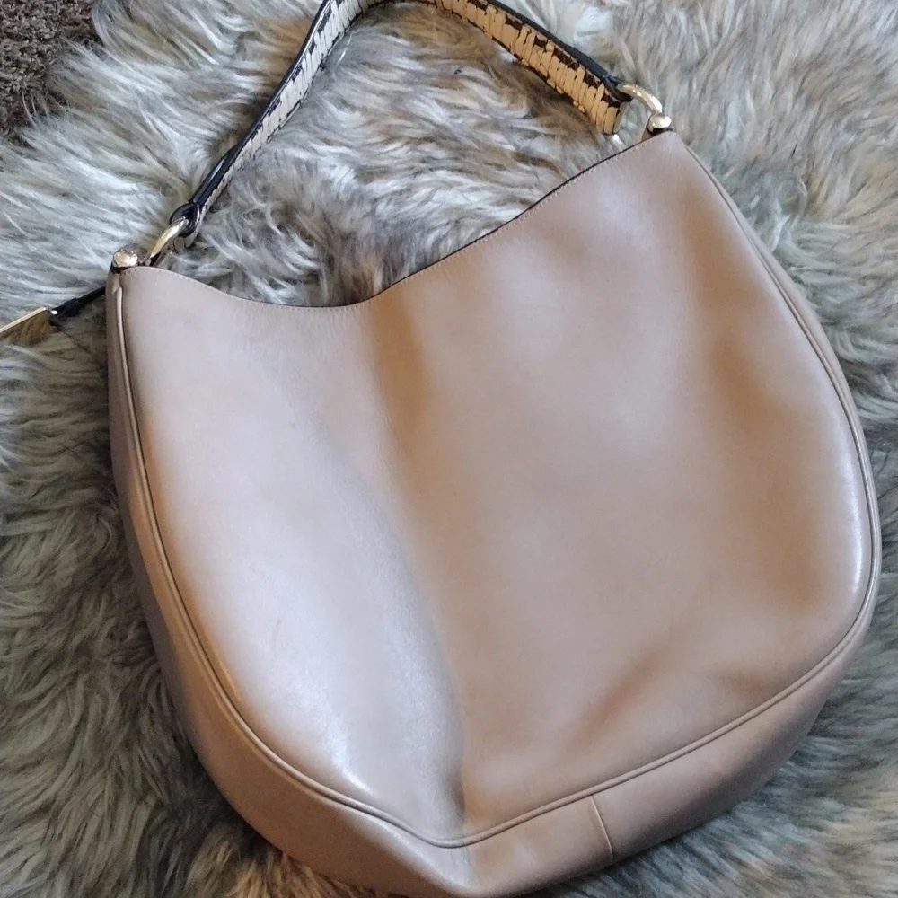 Coach Neutrals Tan Leather Hobo Bag